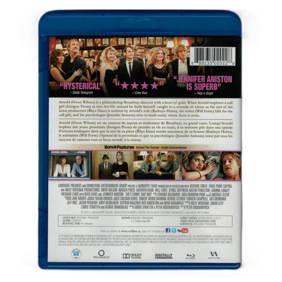 She's Funny That Way (Blu-ray) Owen Wilson, Imogen Poots, Jennifer Aniston NEW - Picture 2 of 2